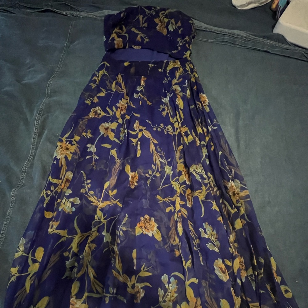 Dainty Hooligan Maxi Floral Dress Blue